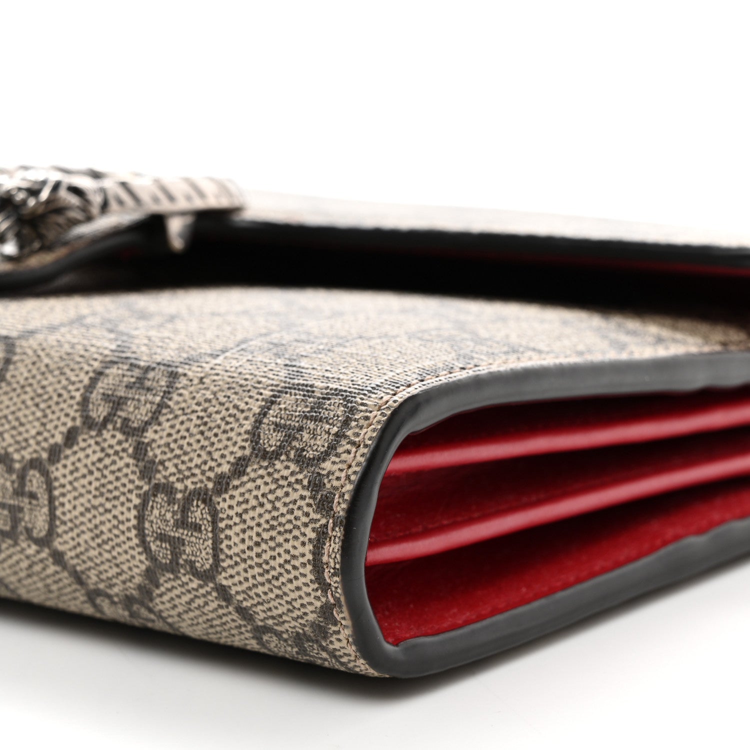 Gucci GG Supreme Monogram Mini Dionysus Chain Wallet Beige Vulcanic Red 9 of 13
