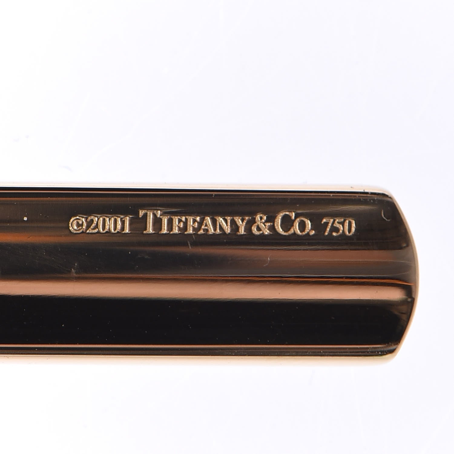 Tiffany 18K Yellow Gold 1837 Bar Pendant Necklace 4 of 7