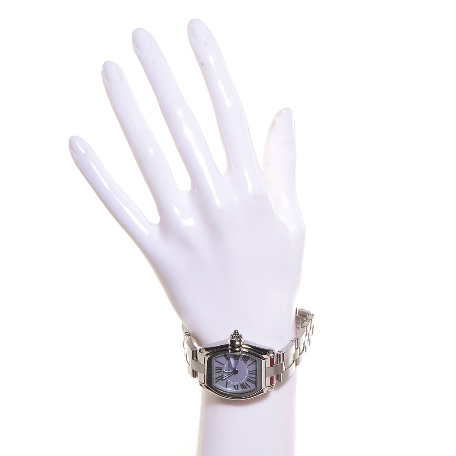 Cartier Stainless Steel Purple Mother of Pearl 31mm Roadster Quartz Watch 2 of 9