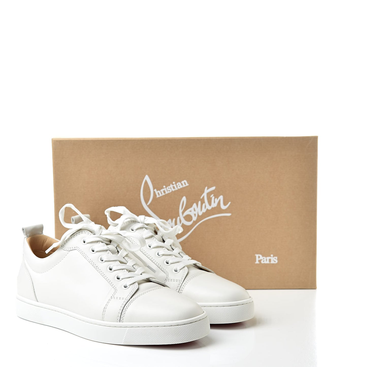 Calfskin Mens Louis Junior Flat Sneakers 41.5 White