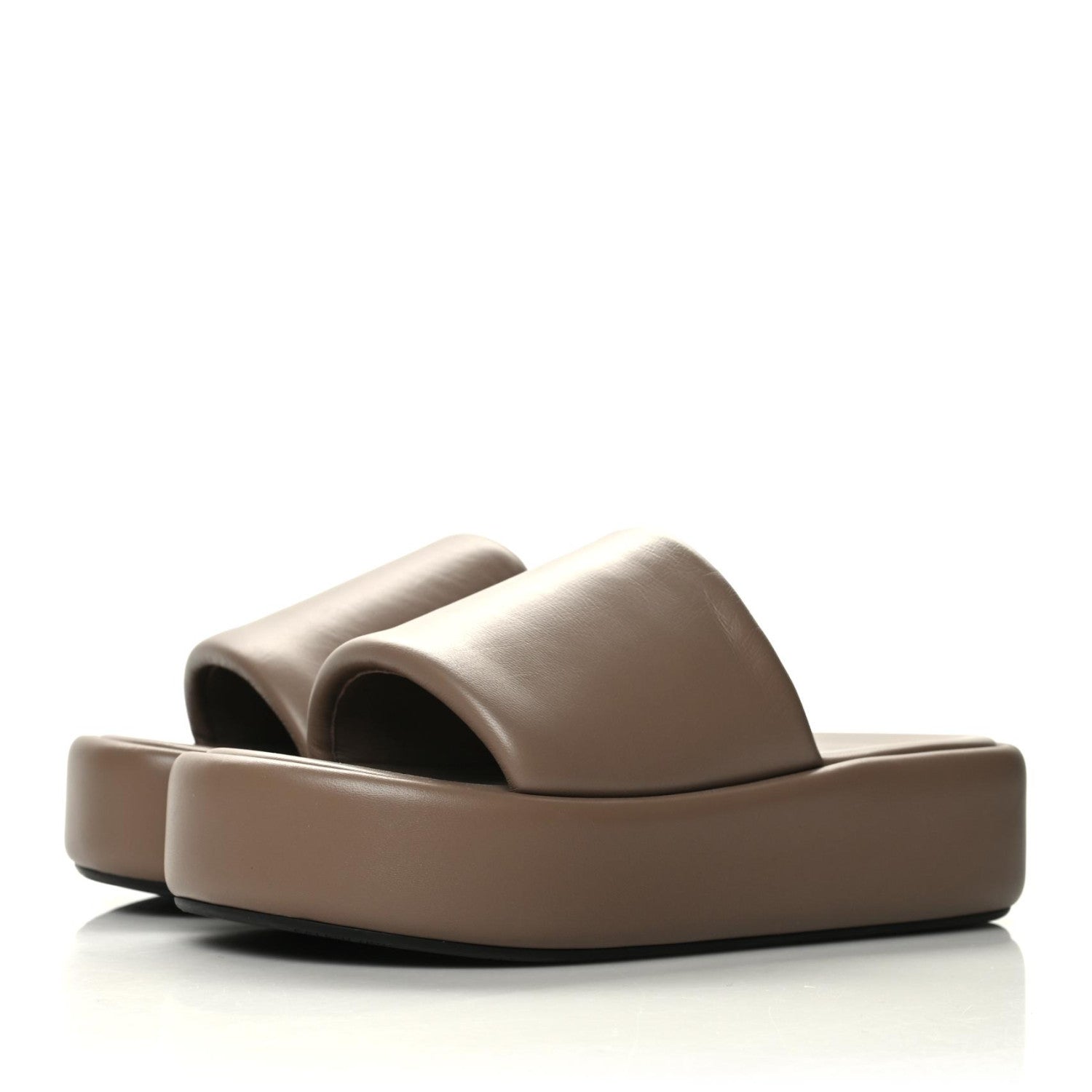 Balenciaga Smooth Nappa Logo Rise Platform Sandals 41 Beige White 2 of 9