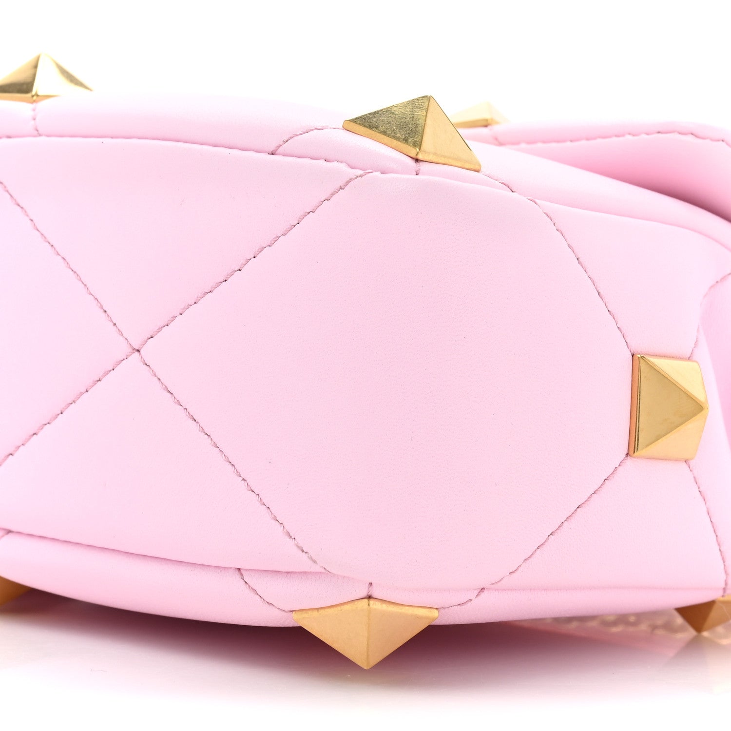 Valentino Garavani Nappa Medium Roman Stud Shoulder Bag Pink Borealis 7 of 8