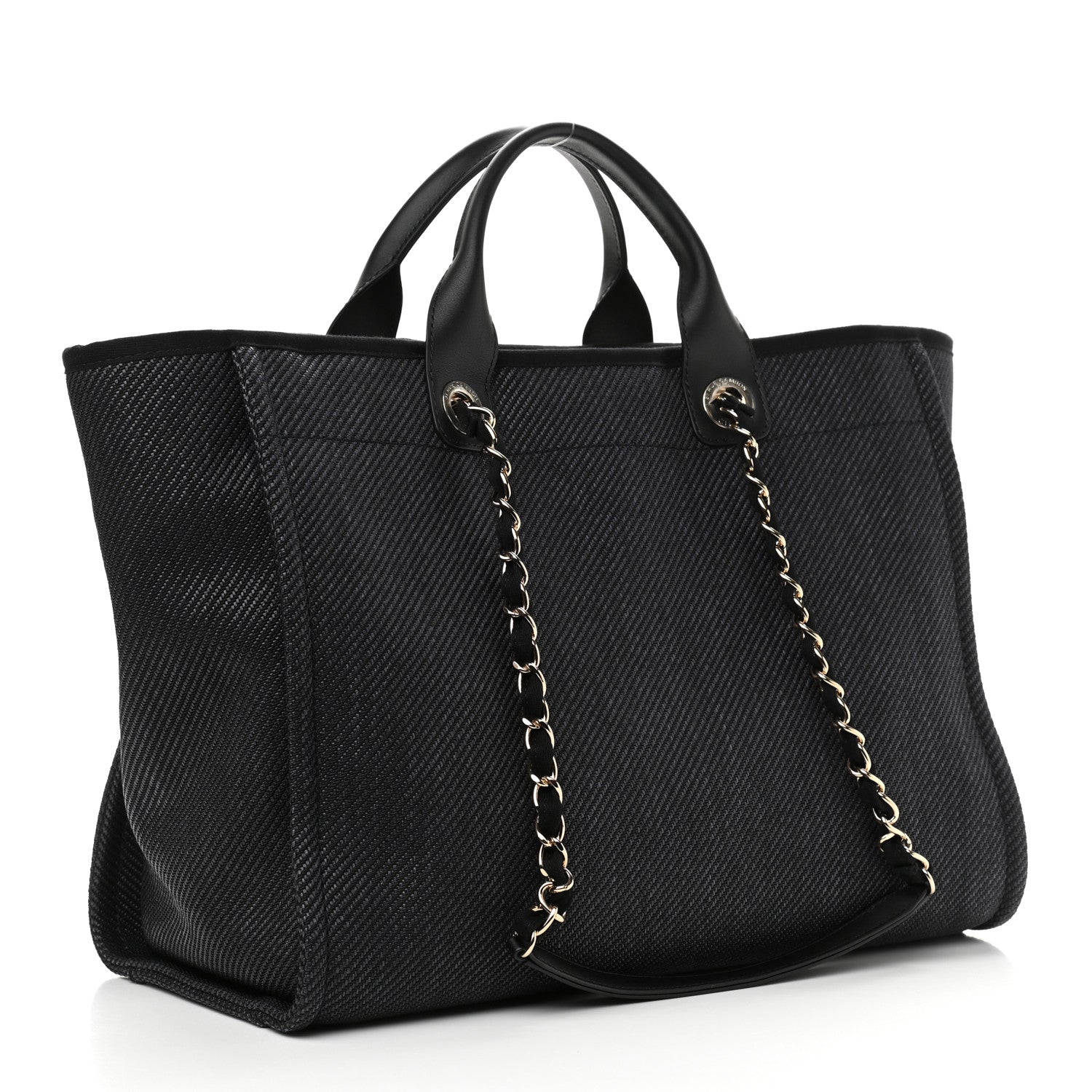 Chanel Mixed Fibers Medium Deauville Tote Black 2 of 9