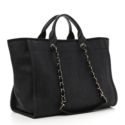 Chanel Mixed Fibers Medium Deauville Tote Black 2 of 9