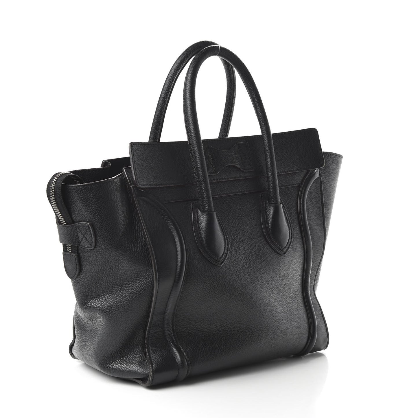 Drummed Calfskin Mini Luggage Black