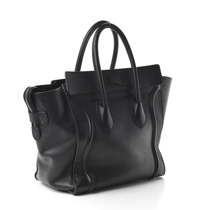 Celine Drummed Calfskin Mini Luggage Black 3 of 10