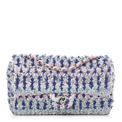 Chanel Tweed Knit Medium Flap Multicolor Pink 1 of 9