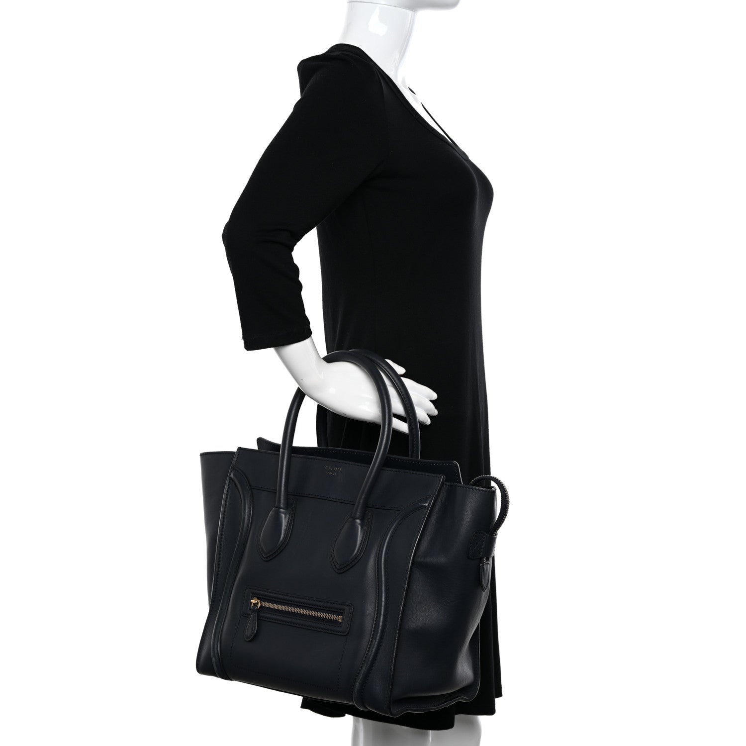 Celine Smooth Calfskin Mini Luggage Navy Blue 2 of 13