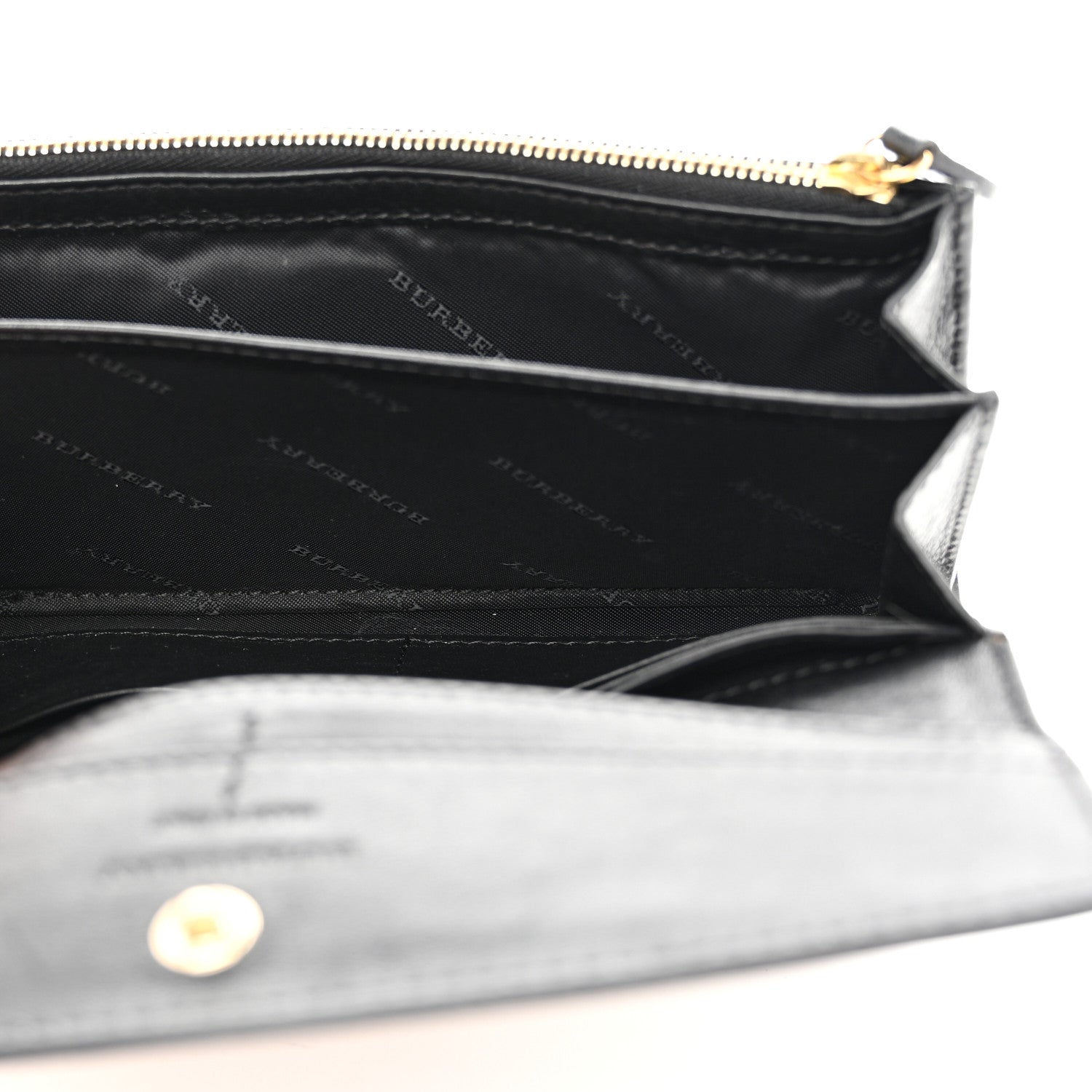 Burberry Calfskin House Check Porter Continental Wallet Black 5 of 9