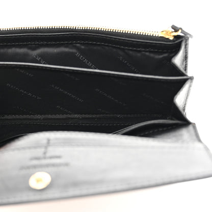 Burberry Calfskin House Check Porter Continental Wallet Black 5 of 9
