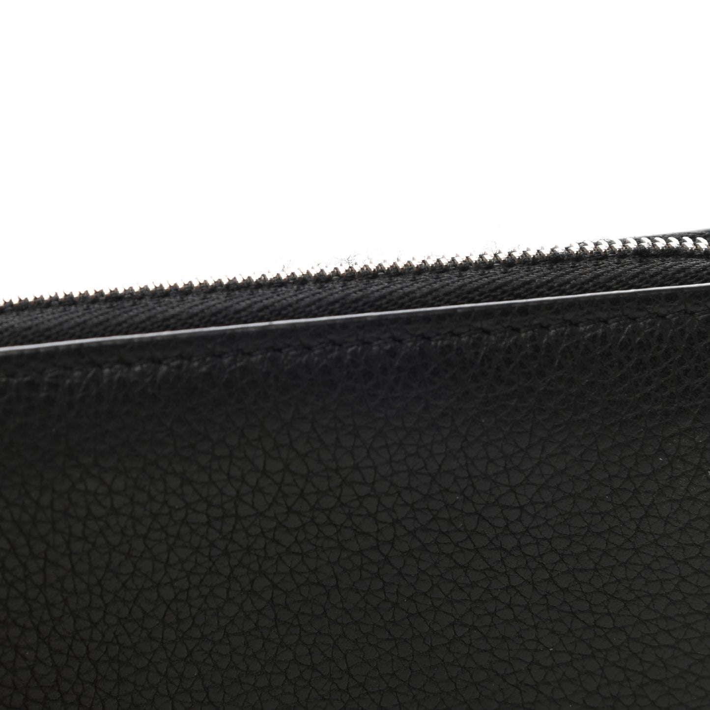 Calfskin Lockme Zippy Coin Purse Black