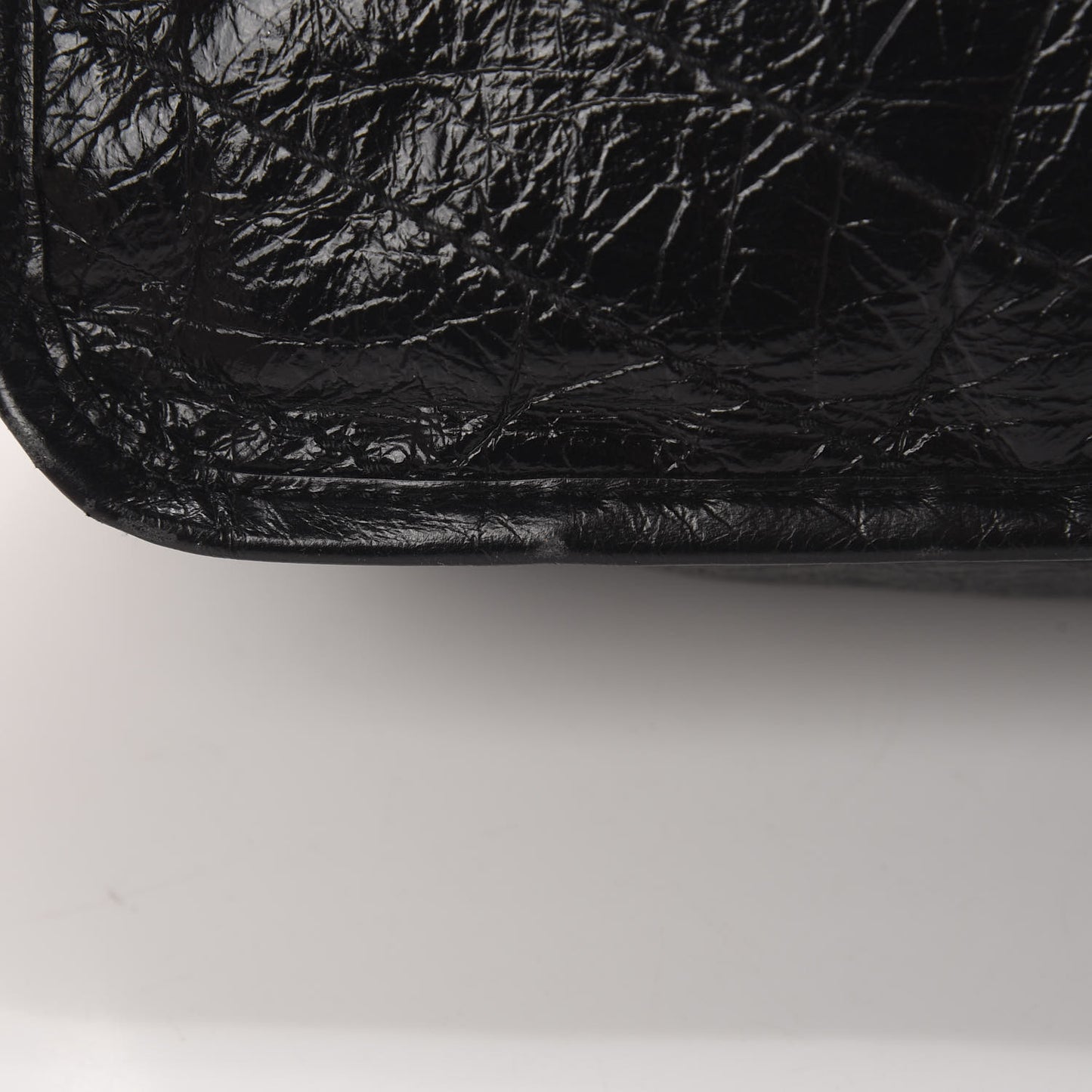 Crinkled Calfskin Matelasse Monogram Medium Niki Chain Satchel Black