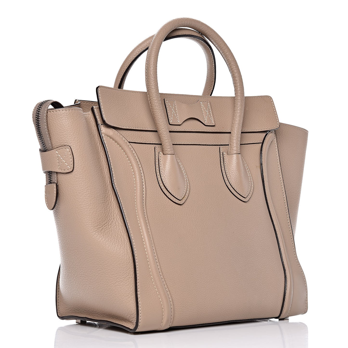 Drummed Calfskin Mini Luggage Dune