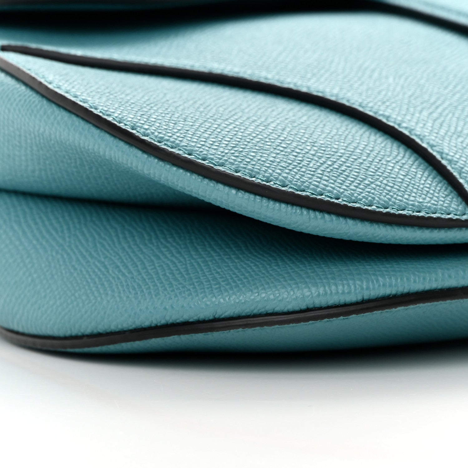 Christian Dior Grained Calfskin Saddle Bag Azure Blue 9 of 11