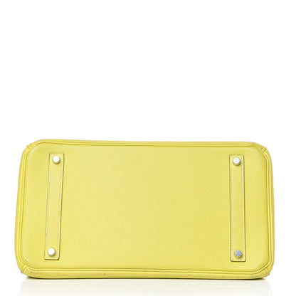 Hermes Epsom Candy Birkin 35 Lime Gris Perle 6 of 33