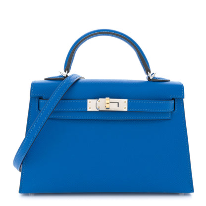Hermes Epsom Mini Kelly Sellier 20 Bleu Hydra 1 of 11