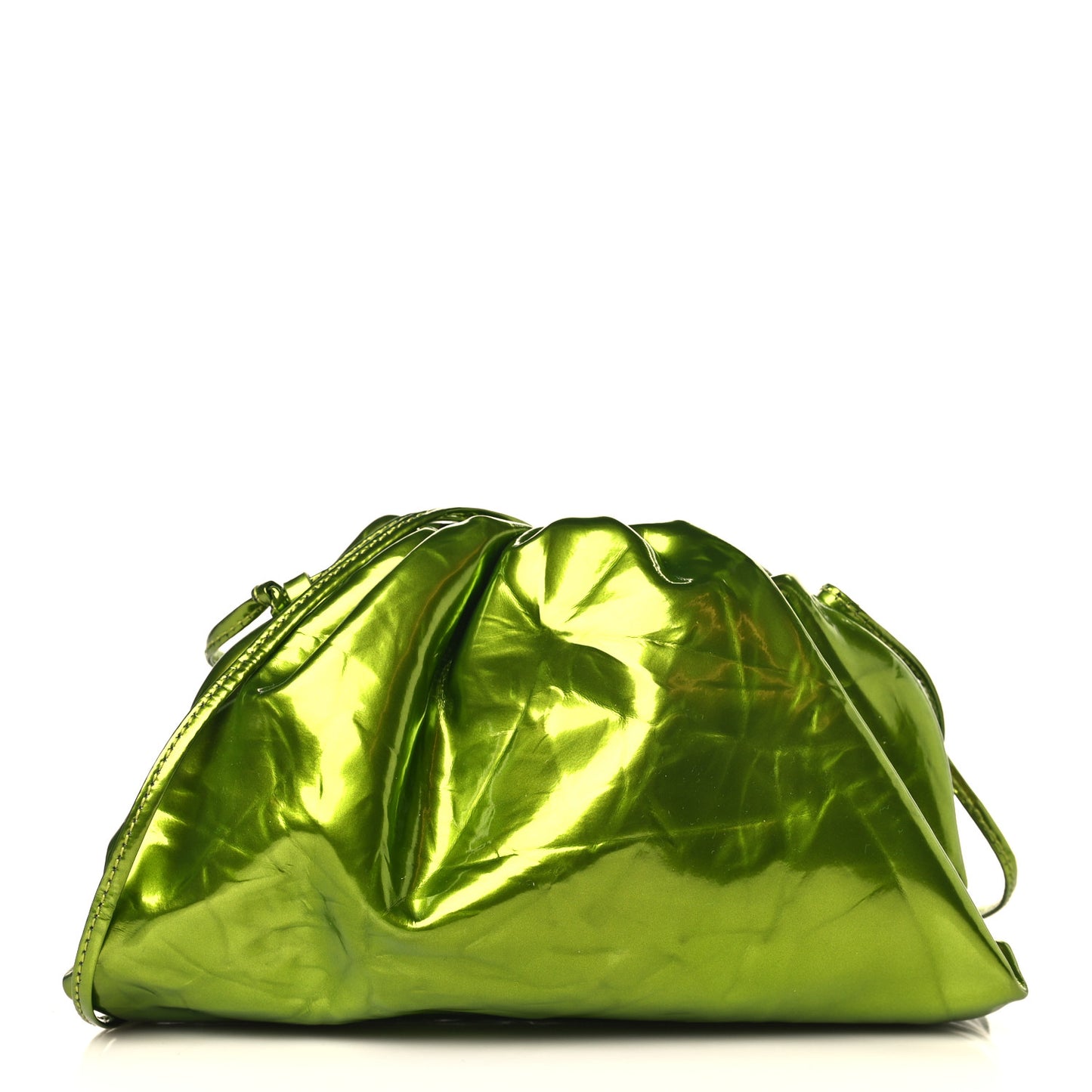 Metallic Crushed Calfskin The Mini Pouch Chlorophyll