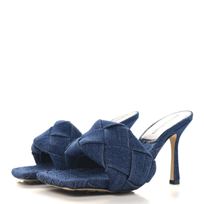 Bottega Veneta Denim Intrecciato Lido Mule 90 Sandals 37.5 Indigo 4 of 9