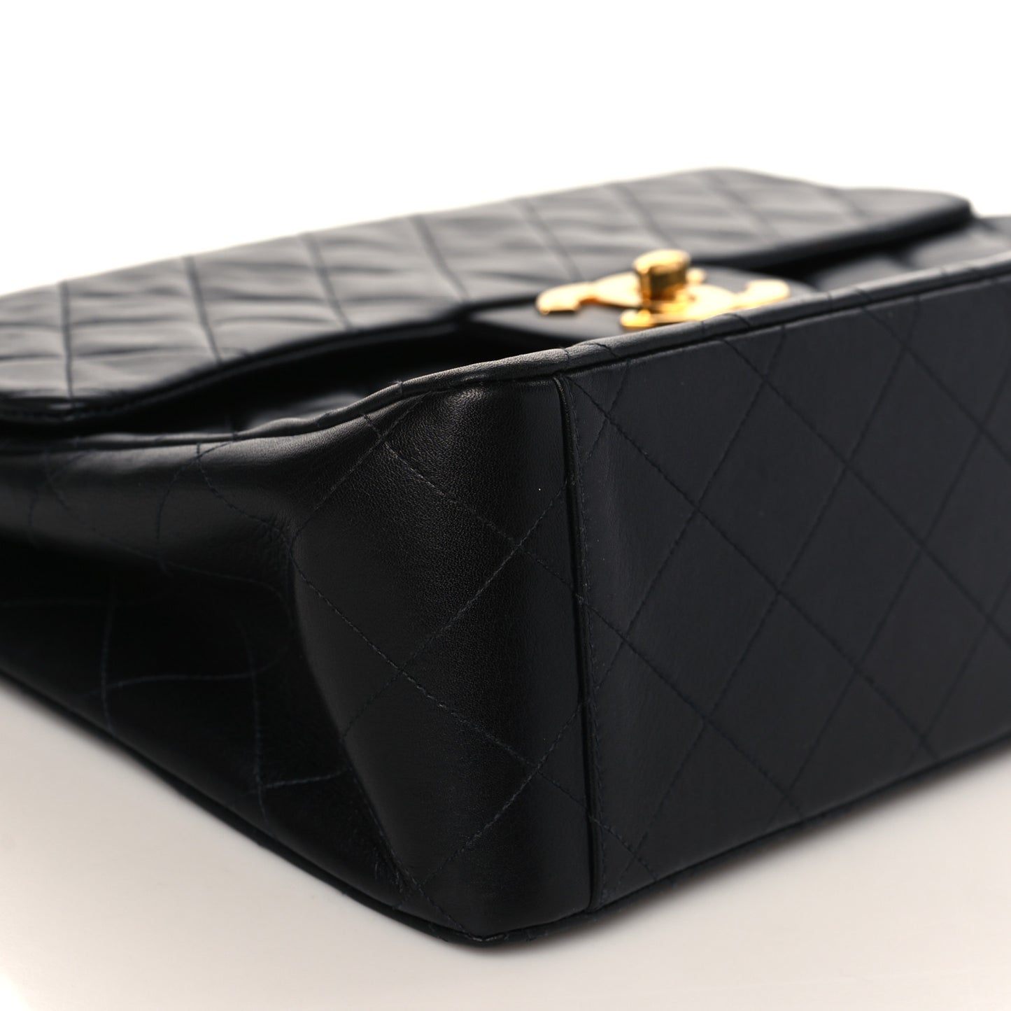 Lambskin Quilted XL Jumbo Single Flap Black