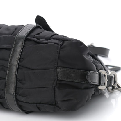 Prada Tessuto Nylon Nappa Braided Gaufre Shoulder Bag Black 8 of 8