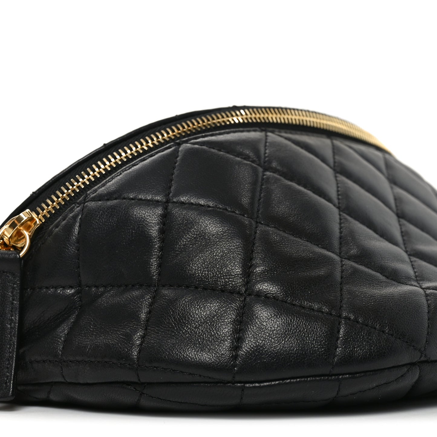 Lambskin Pearl Quilted CC Belt Bag Black