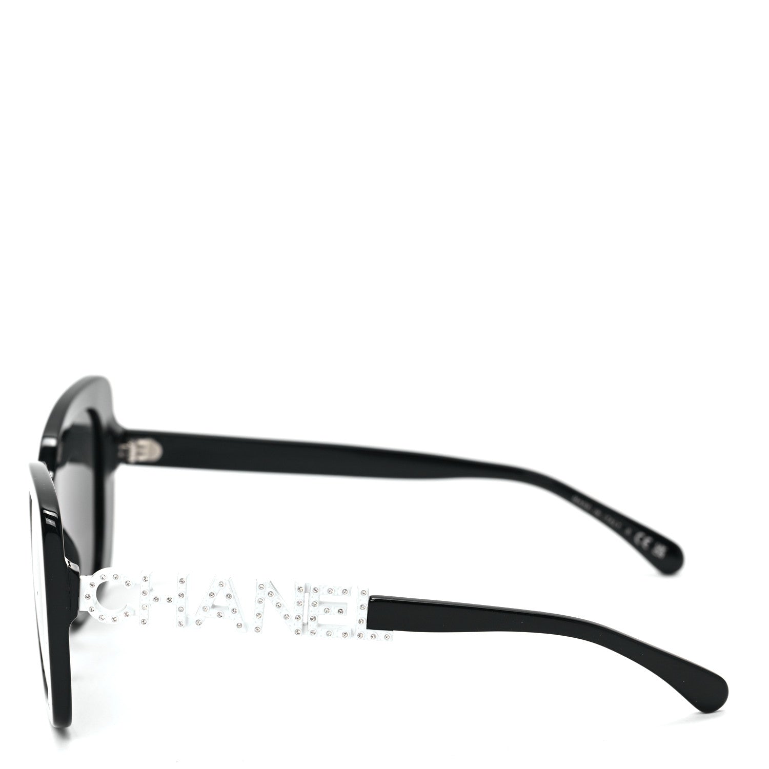 Chanel Acetate Strass Square Sunglasses 5422-B Black White 3 of 7