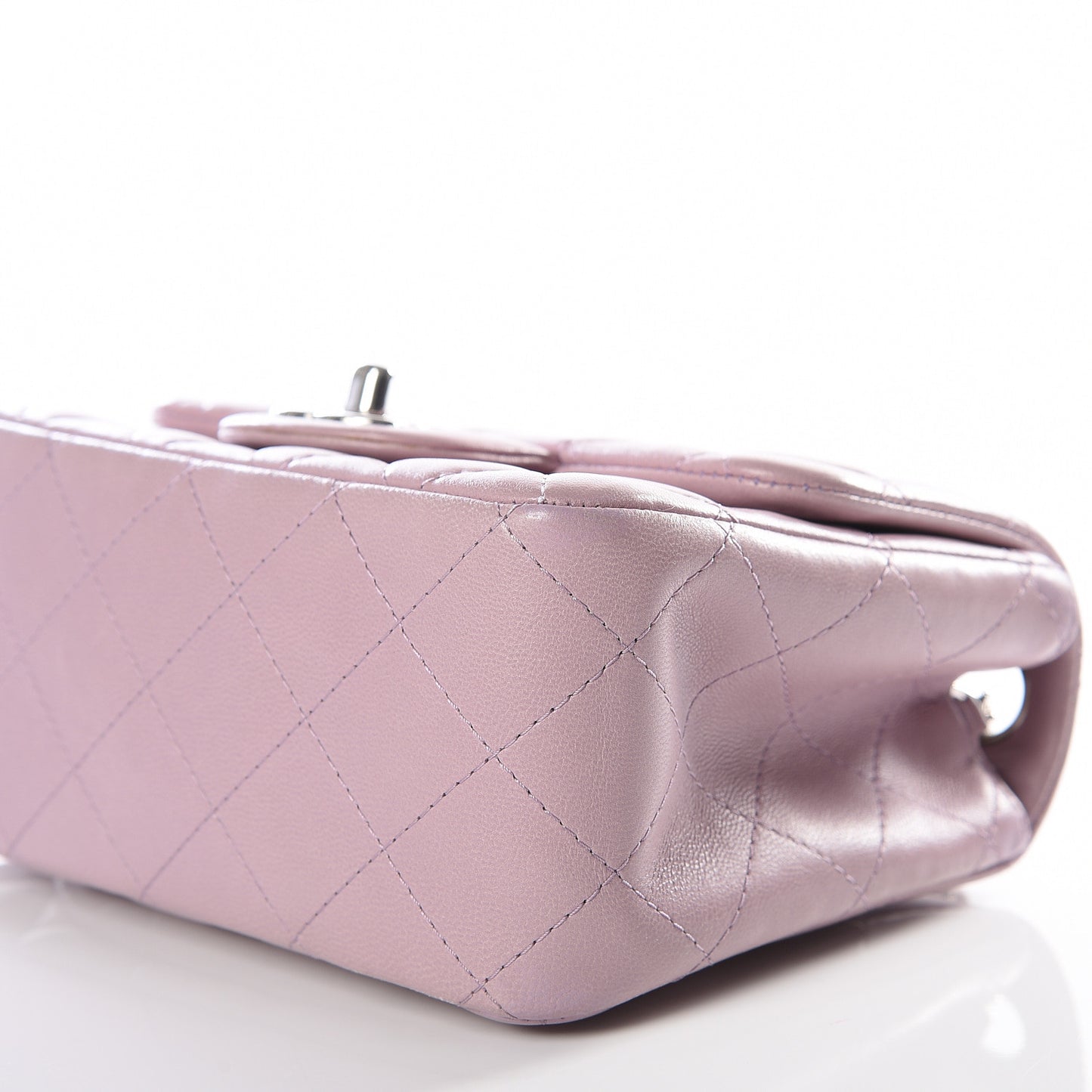 Lambskin Quilted Mini Square Flap Light Purple