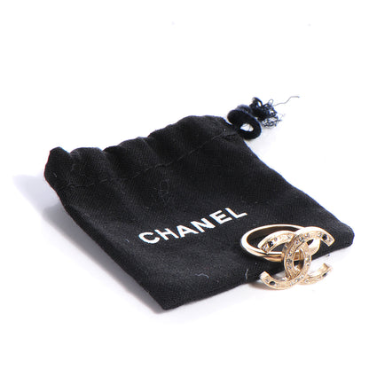 Chanel Crystal CC Logo Ring Size 6 Gold 5 of 5