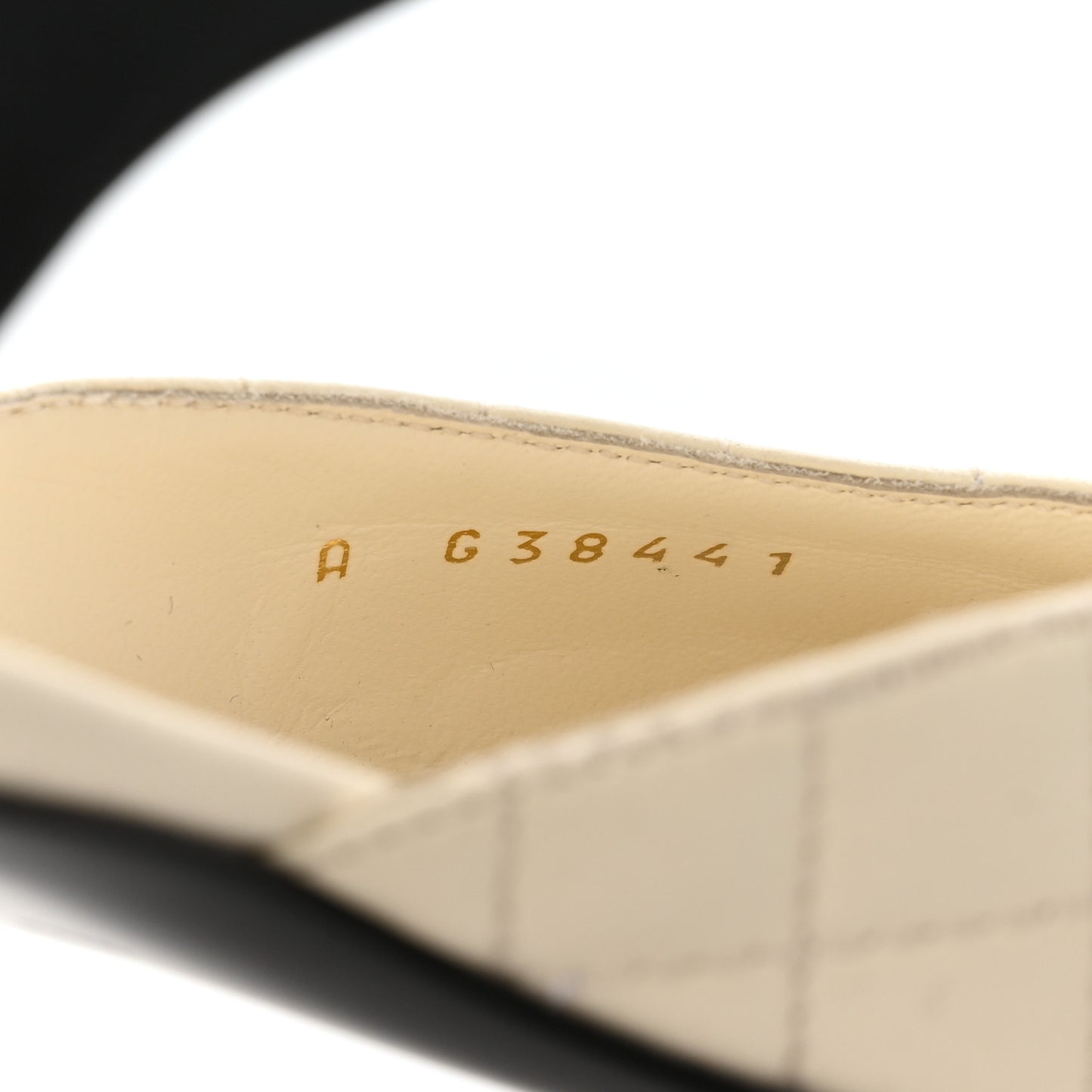 Patent Lambskin Quilted Cap Toe Ballerina Flats 39.5 Ivory Black