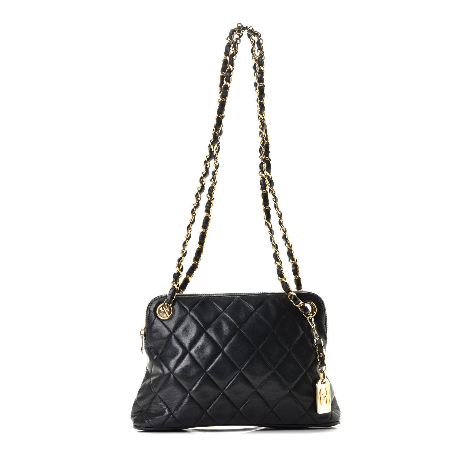 Chanel Lambskin Quilted Shoulder Bag Navy Blue 1 of 10