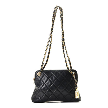 Chanel Lambskin Quilted Shoulder Bag Navy Blue 1 of 10