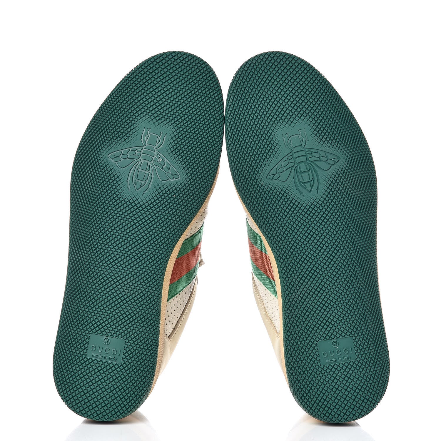 Gucci Nubuck Web Womens Screener Sneakers 36 Dusty Milk New Mystic White Vintage Green 5 of 11