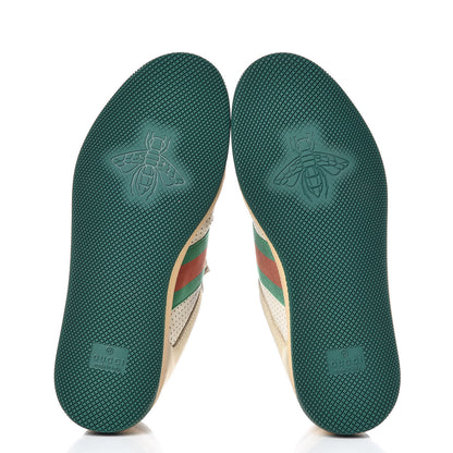 Gucci Nubuck Web Womens Screener Sneakers 36 Dusty Milk New Mystic White Vintage Green 5 of 11