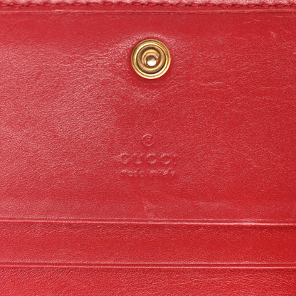 Gucci Calfskin Matelasse GG Marmont Card Case Wallet Hibiscus Red 6 of 16