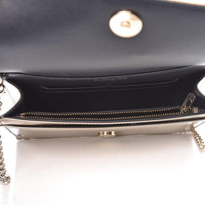 Christian Dior Metallic Patent Micro-Cannage Diorama Wallet on Chain Pouch Gold 5 of 8