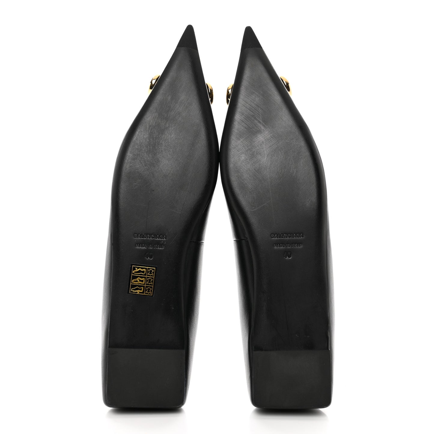 Nappa BB Knife Pointy Toe Ballerina Flats 40 Black