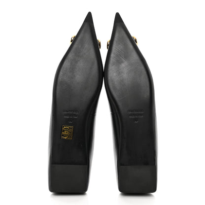 Balenciaga Nappa BB Knife Pointy Toe Ballerina Flats 40 Black 5 of 9