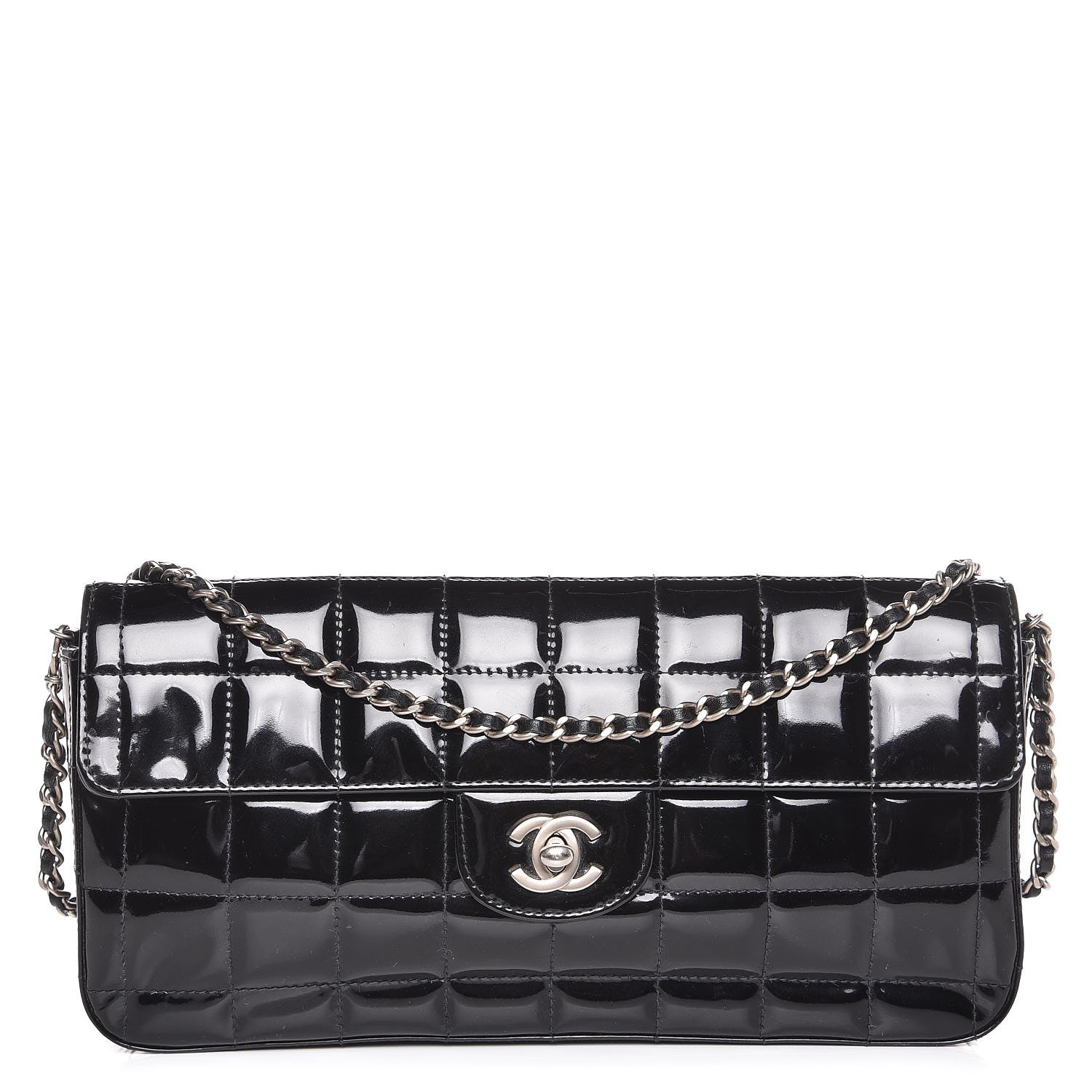 Chanel Patent East West Chocolate Bar Flap Black 1 of 8