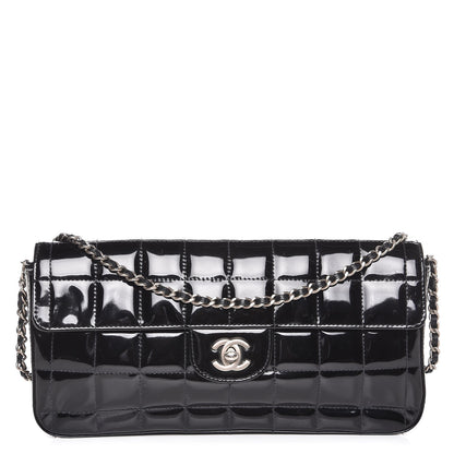 Chanel Patent East West Chocolate Bar Flap Black 1 of 8