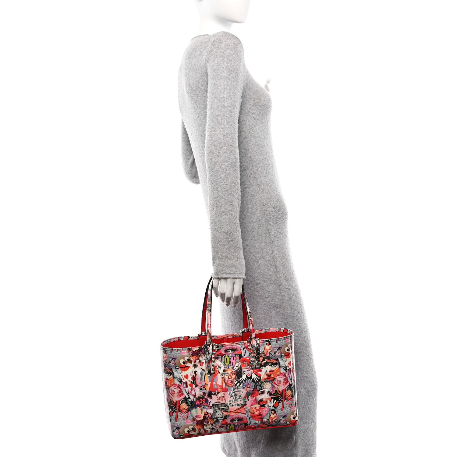 Christian Louboutin Patent Calfskin Small Oh Xtian Cabata Tote Red 2 of 11