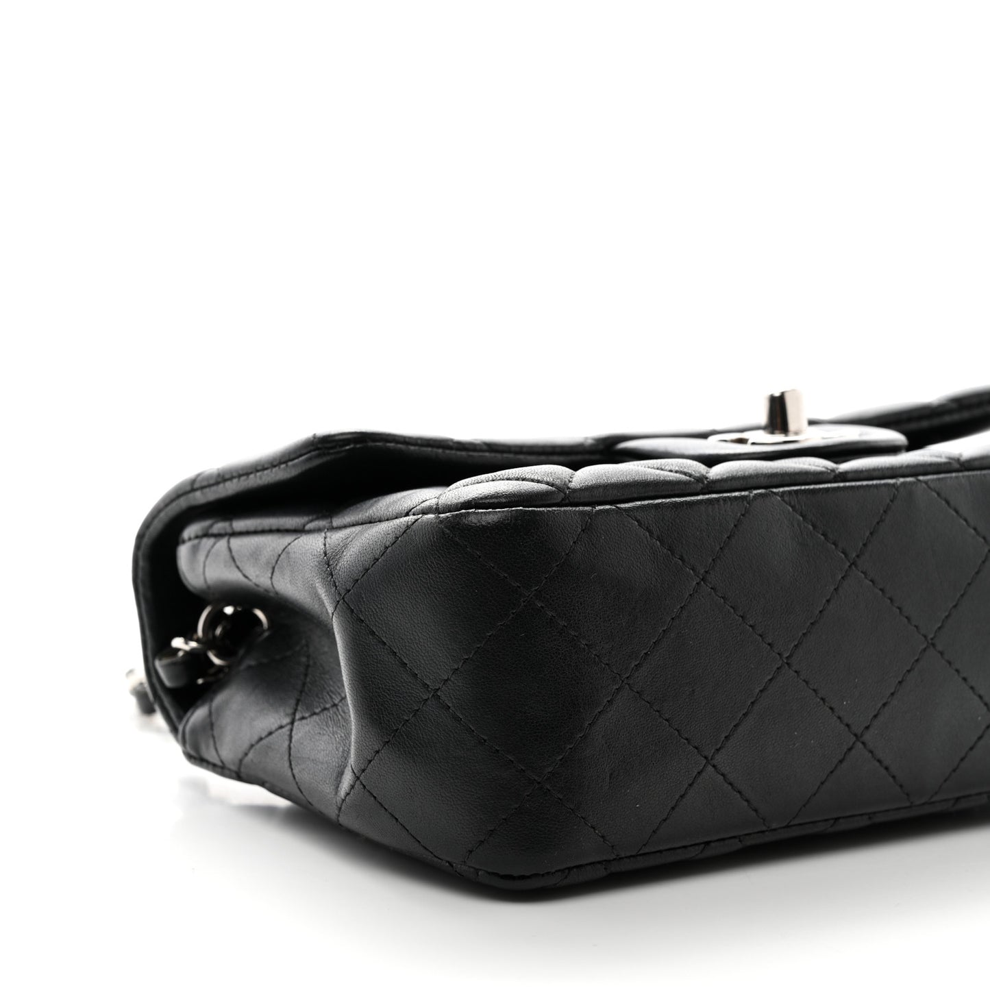 Lambskin Quilted Mini Rectangular Flap Black