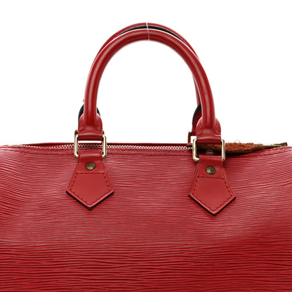 Louis Vuitton Epi Speedy 25 Castillan Red 5 of 13