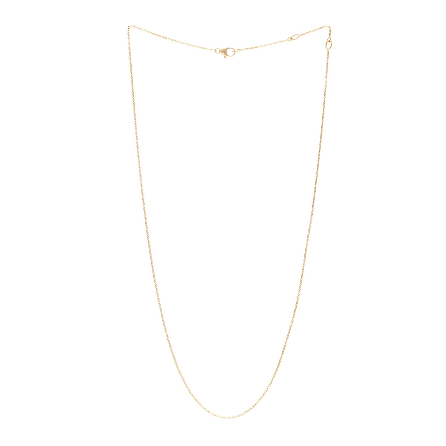 18K Yellow Gold 1mm Box Chain Necklace