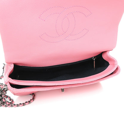Chanel Shiny Goatskin Quilted Small Double Carry Waist Chain Flap Pink 5 of 8