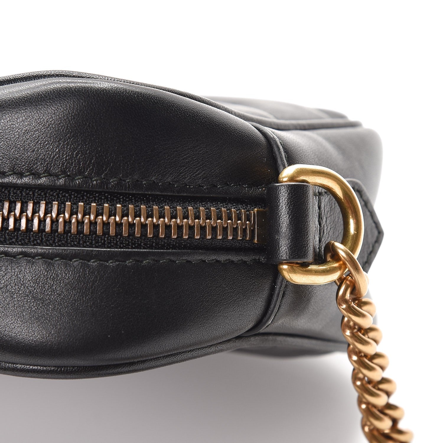 Gucci Calfskin Matelasse Mini GG Marmont Chain Shoulder Bag Black 8 of 8