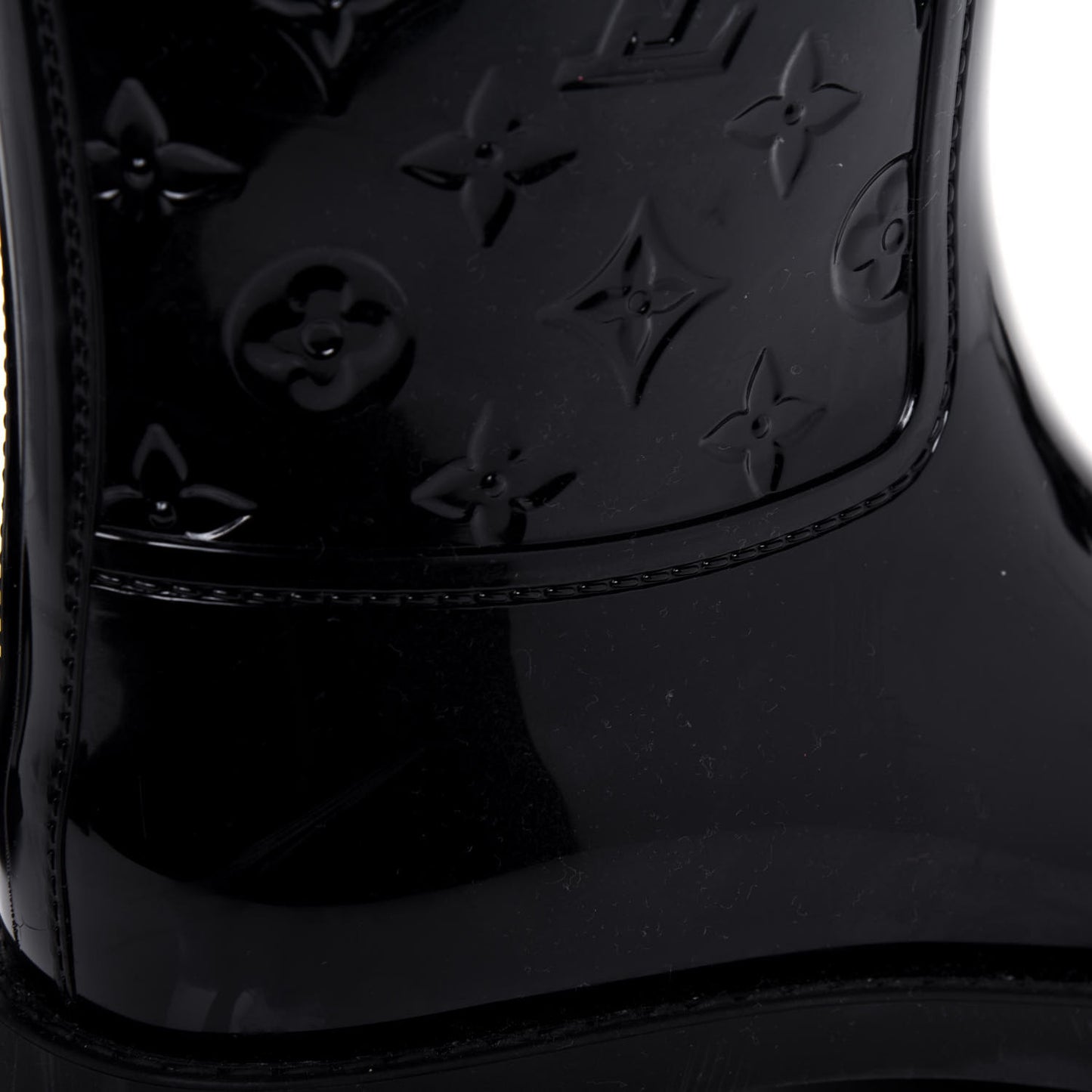 Rubber Embossed Monogram Drops Flat Half Boots 39 Black
