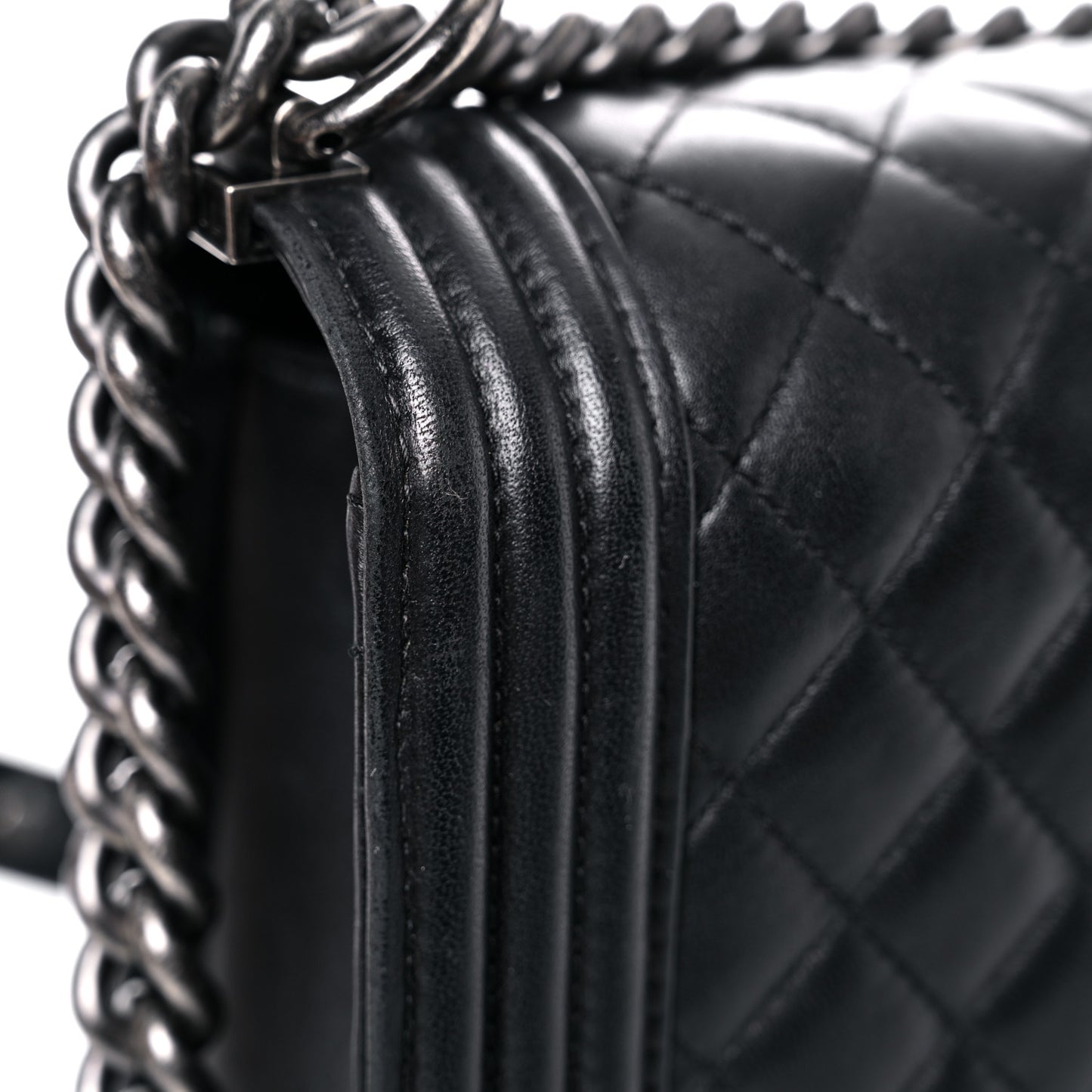 Lambskin Quilted New Medium Boy Flap Black
