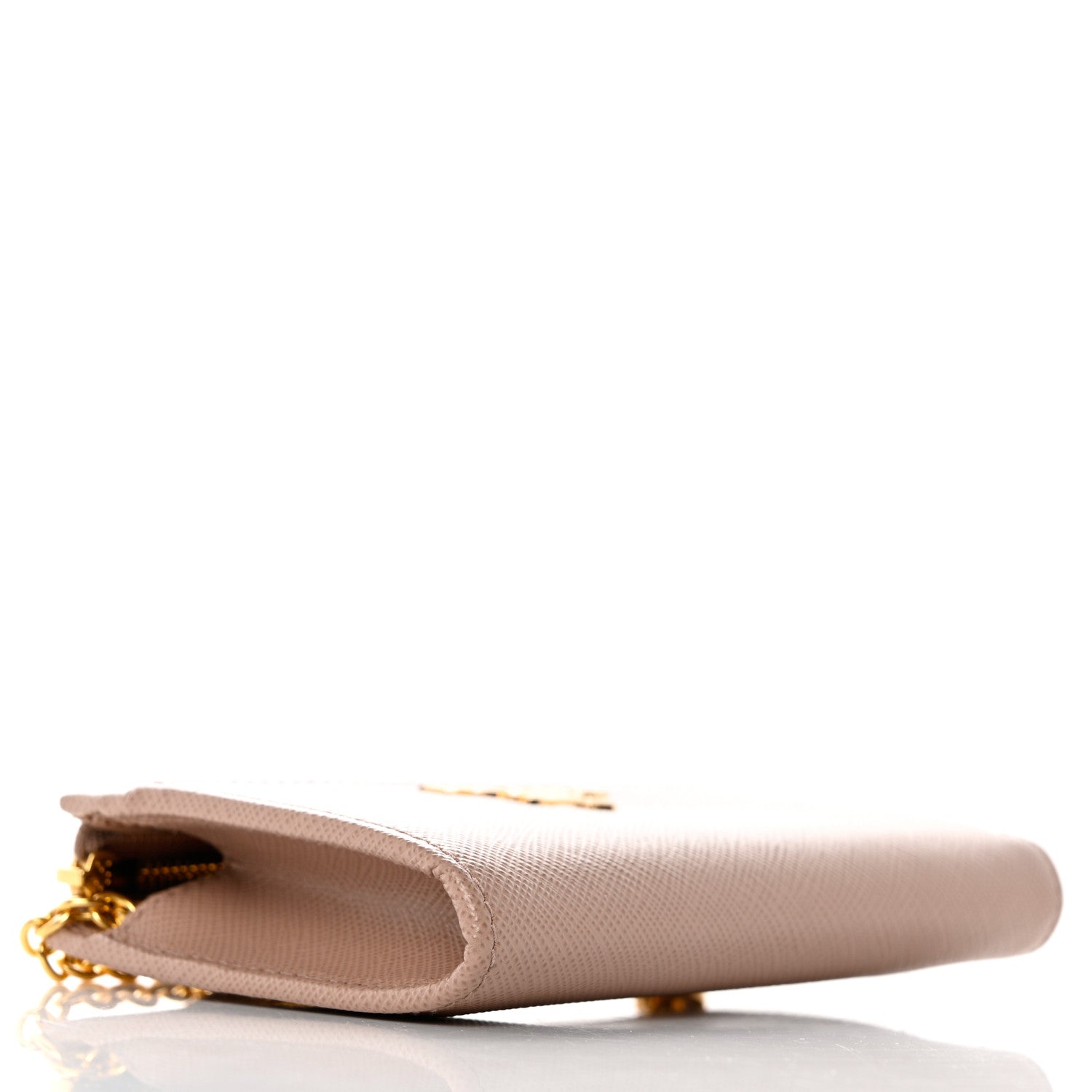 Prada Saffiano Metal Zip Around Keychain Cipria 3 of 8