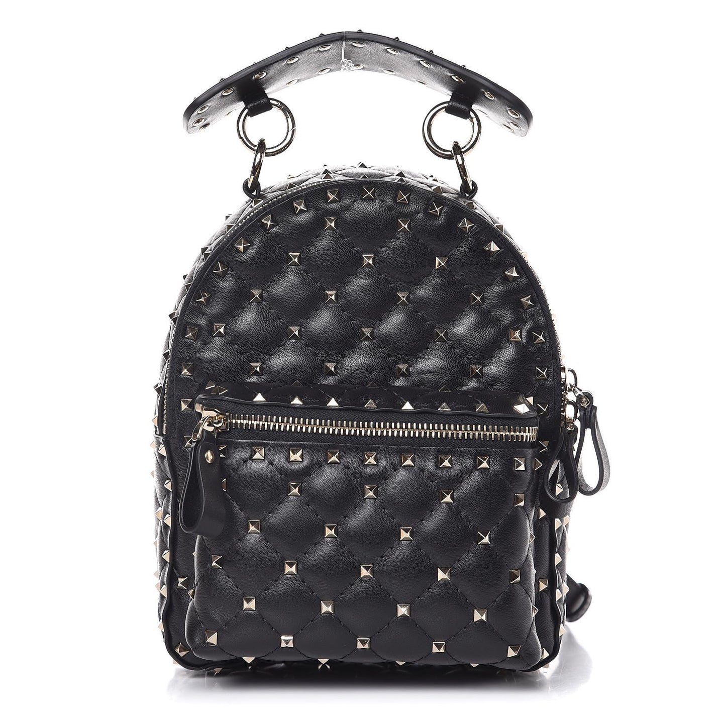 Nappa Quilted Mini Rockstud Spike Backpack Black