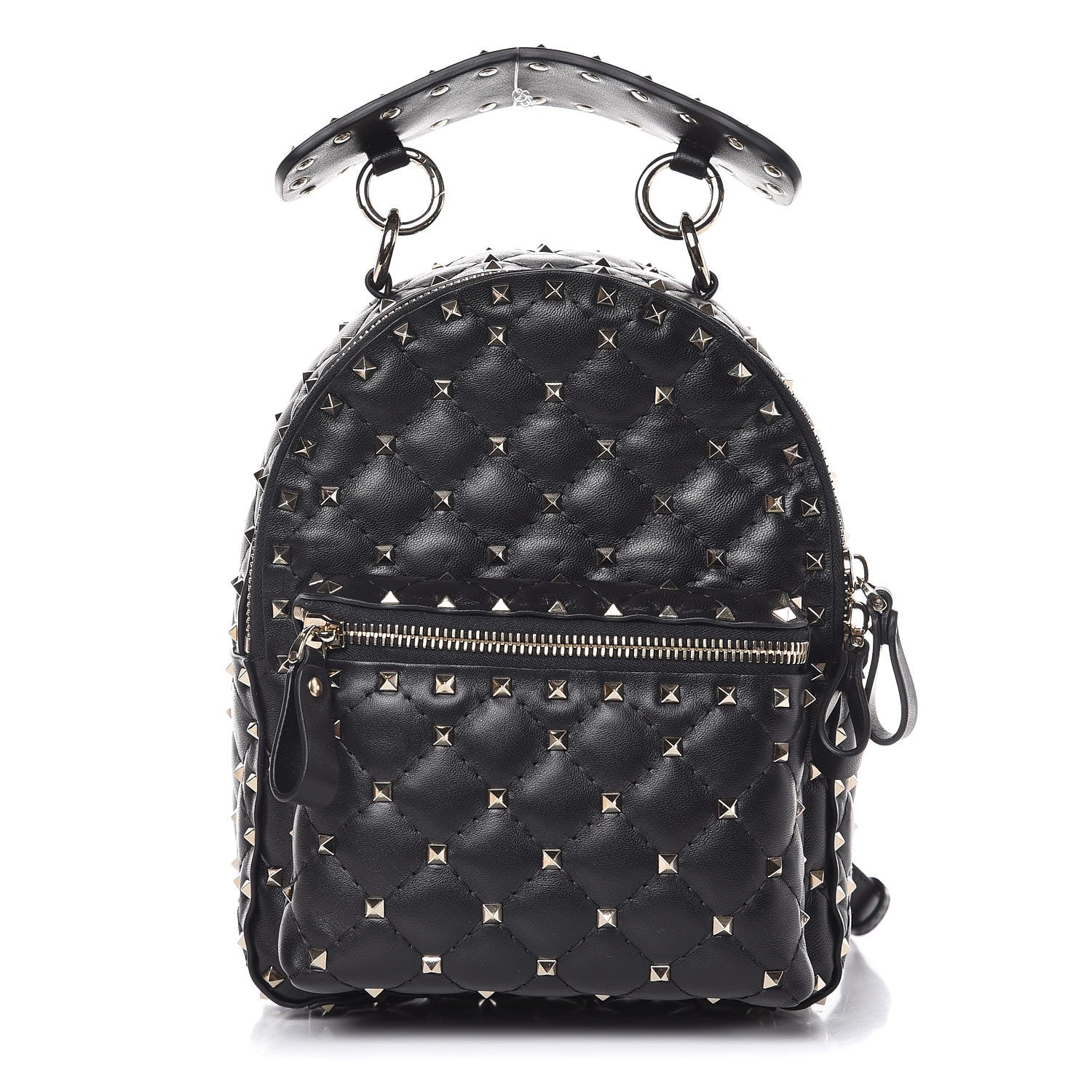 Valentino Garavani Nappa Quilted Mini Rockstud Spike Backpack Black 1 of 6